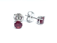 Load image into Gallery viewer, Ruby Stud Earrings 4.9mm - White Gold
