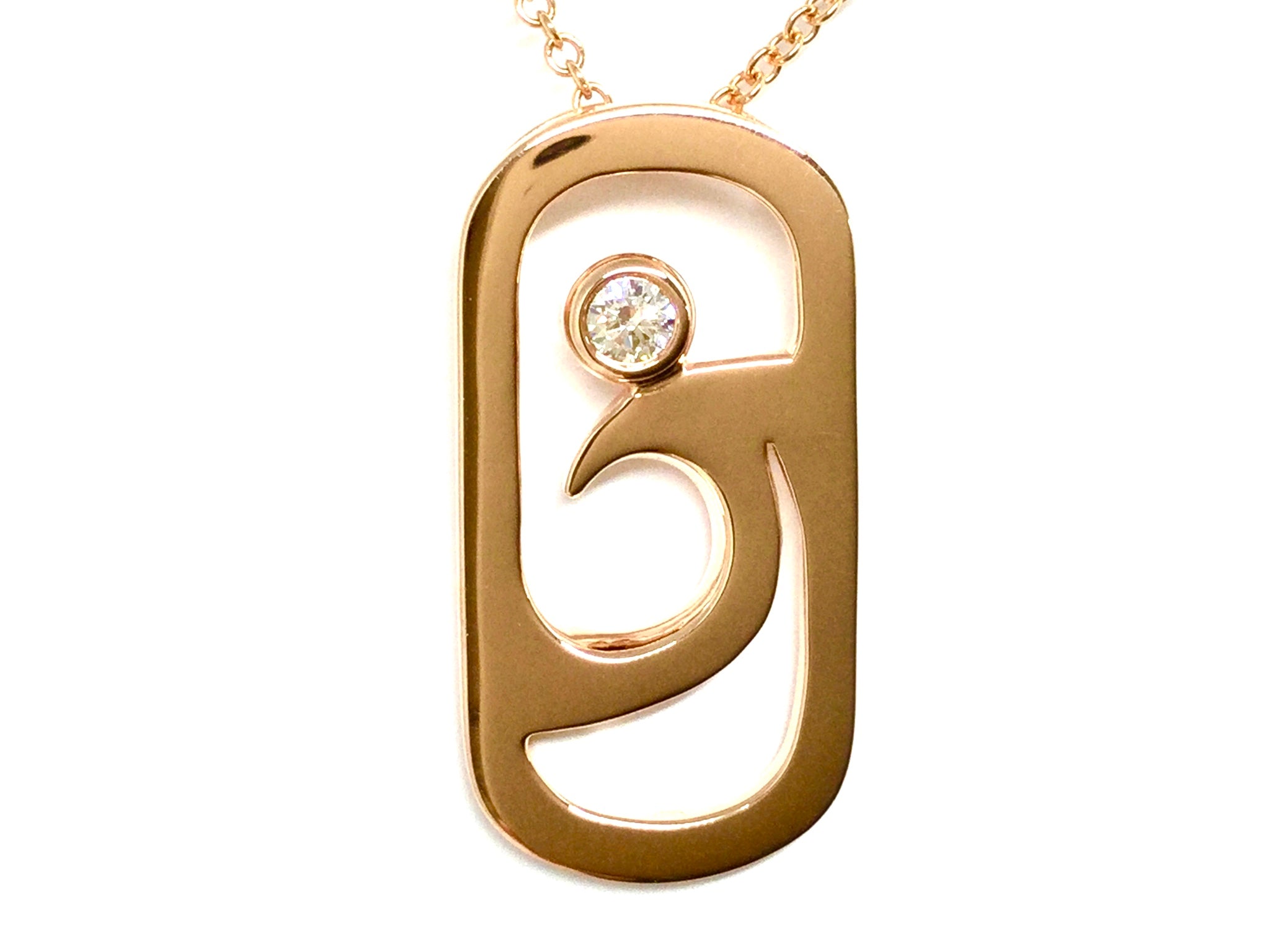 Spindrift Pendant with Diamond - Rose Gold