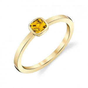 Citrine Bezel Ring - Yellow Gold