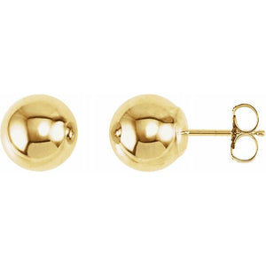 Ball Stud Earrings 8.0mm - Yellow Gold