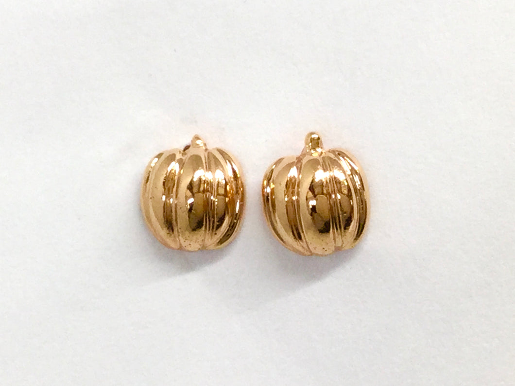 Pumpkin Small Stud Earrings - Rose Gold