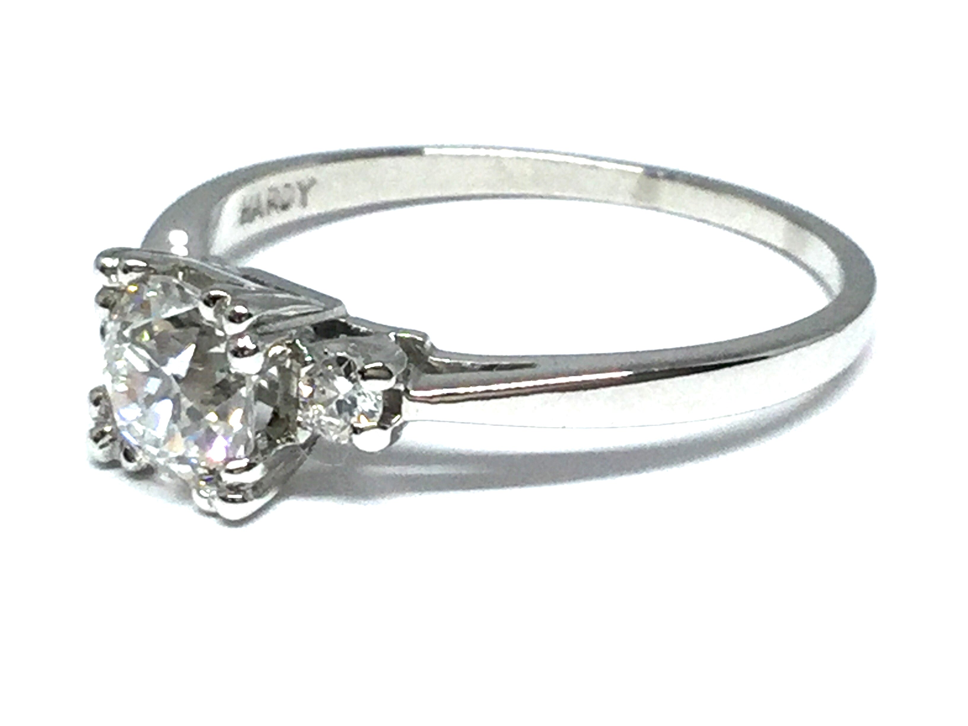 0.68ctw Old Euro Diamond Deco Ring GIA - Platinum