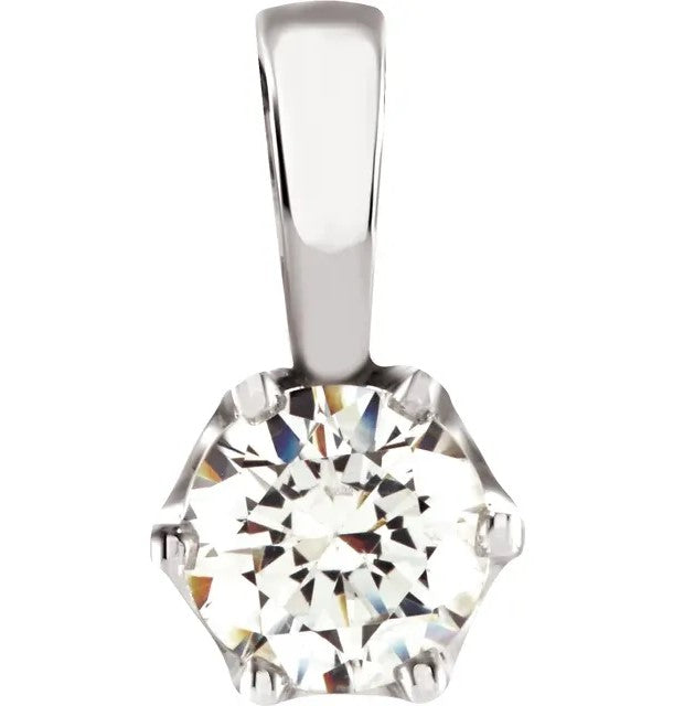 Diamond Solitaire Pendant 0.43ct - White Gold