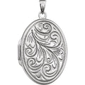Filigree Oval Locket - Silver
