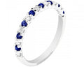Sapphire and Diamond Band - White Gold