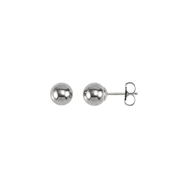 6.0mm Ball Stud Earrings - White Gold