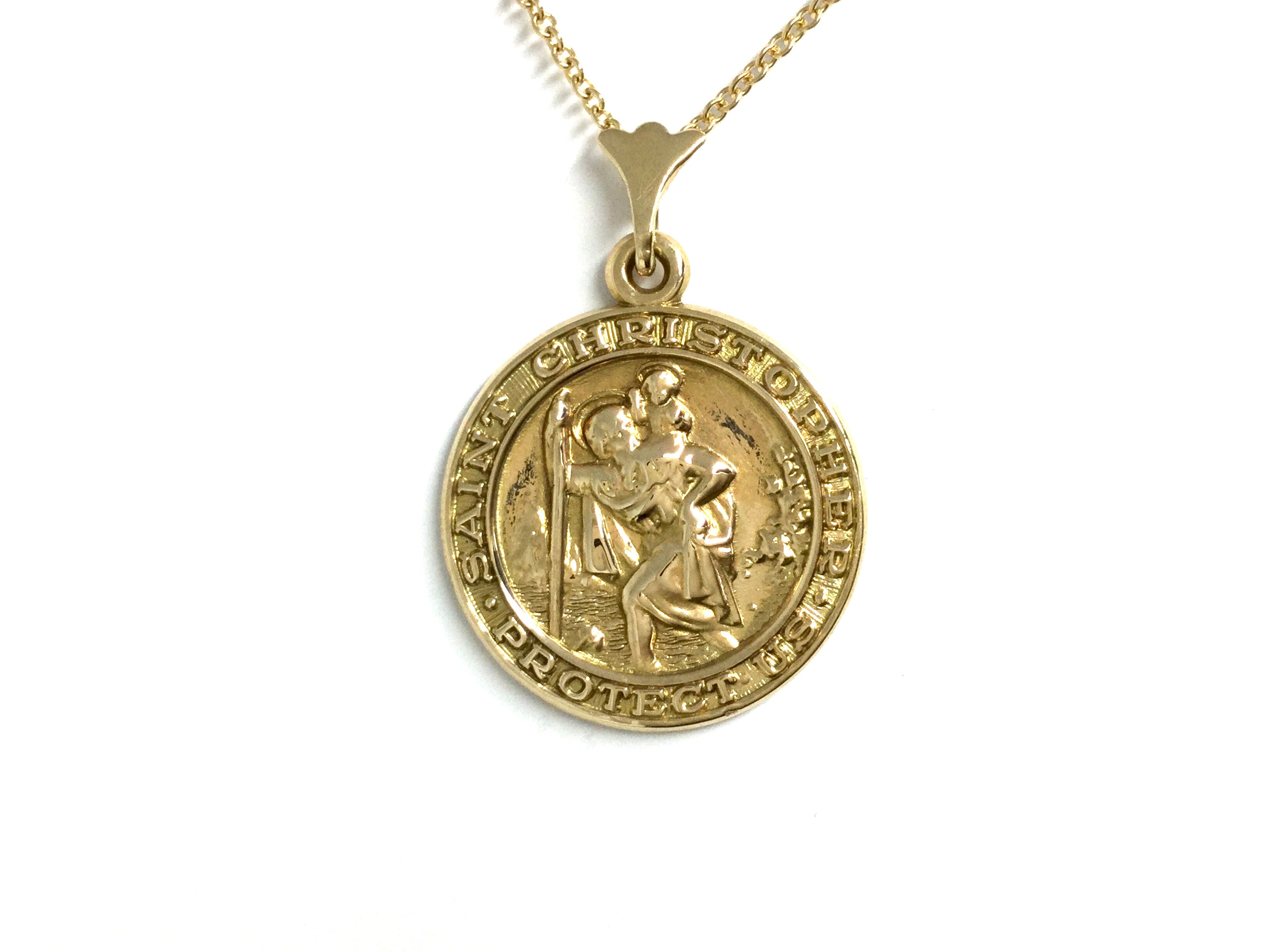 St. Christoper's Pendant - Yellow Gold