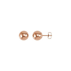Ball Stud Earrings 8.0mm - Rose Gold
