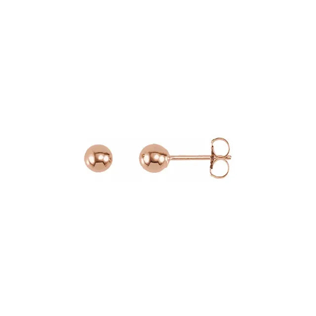 4.0mm Ball Stud Earrings - Rose Gold