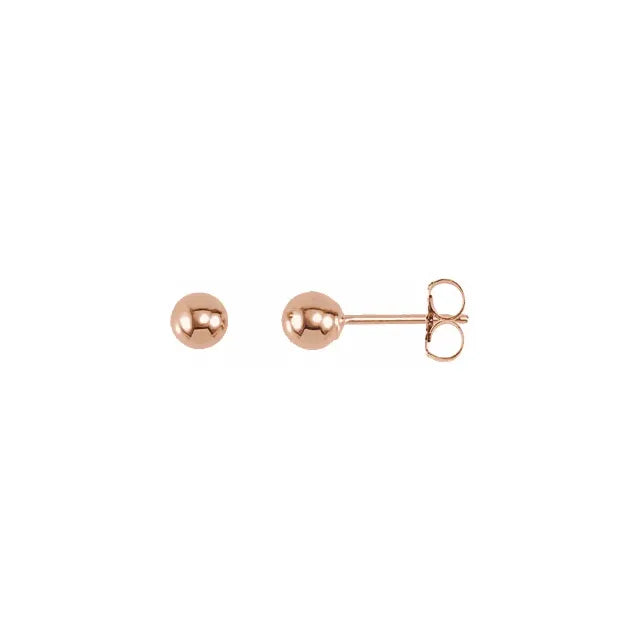 Ball Stud Earrings 4.0mm - Rose Gold