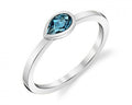 London Blue Topaz Bezel Ring - White Gold