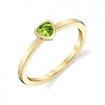 Peridot Bezel Ring - Yellow Gold