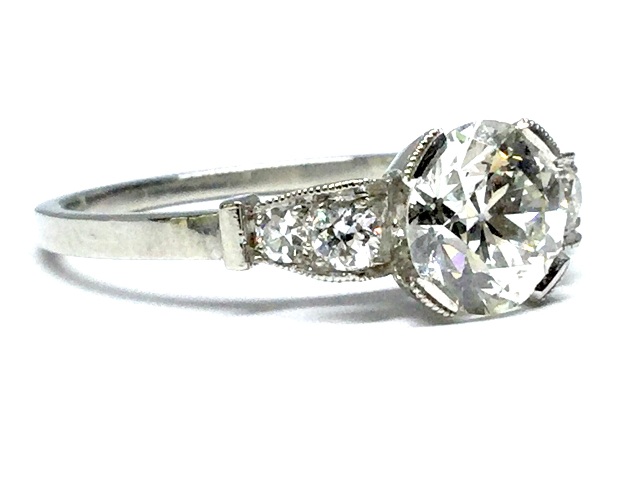 1.11ctw Diamond Art Deco Ring - Platinum