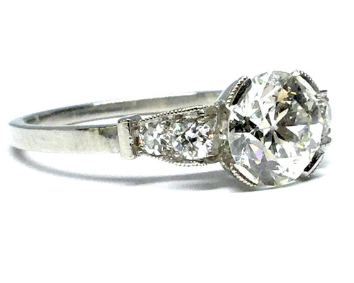 1.11ctw Diamond Art Deco Ring - Platinum