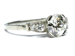 1.11ctw Diamond Deco Ring GIA - Platinum