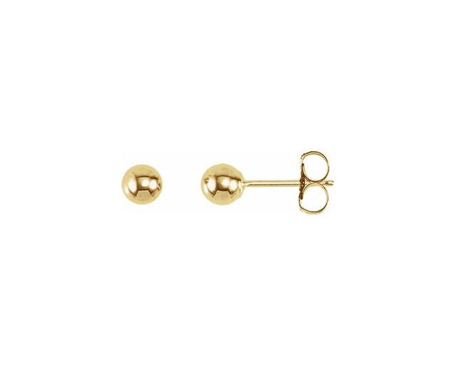 4.0mm Ball Stud Earrings - Yellow Gold