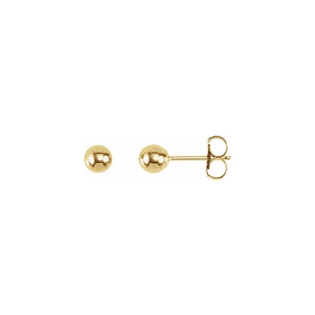 4.0mm Ball Stud Earrings - Yellow Gold