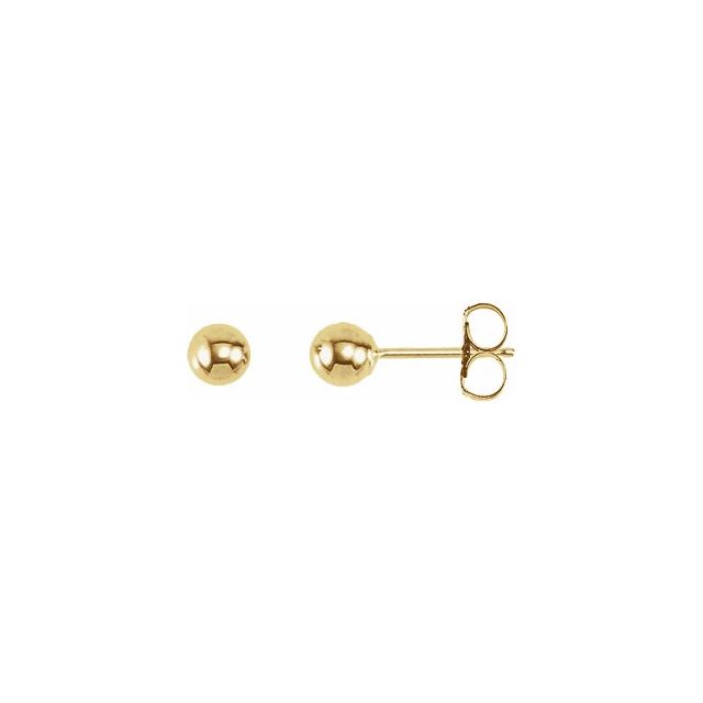 Ball Stud Earrings 4.0mm -Yellow Gold