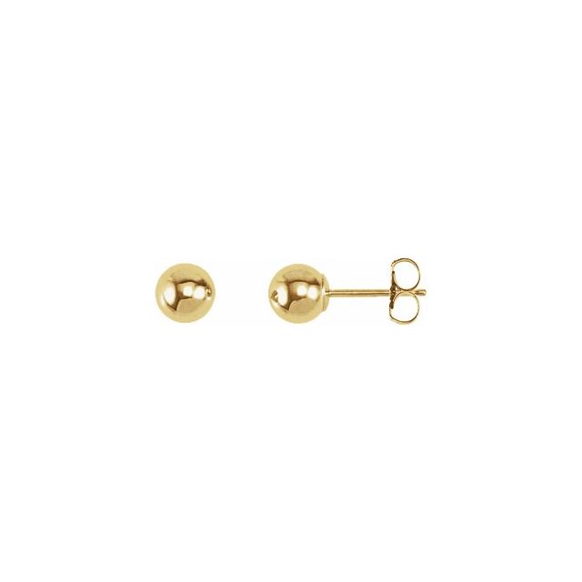 5.0mm Ball Stud Earrings - Yellow Gold