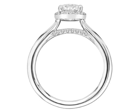 0.76ctw Oval Diamond Halo Ring - White Gold