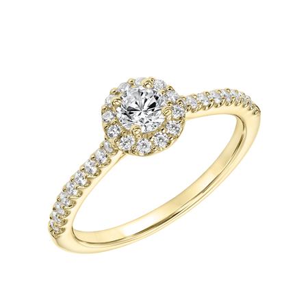 0.63ct Diamond Halo Ring - Yellow Gold