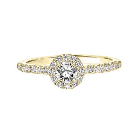 0.63ct Diamond Halo Ring - Yellow Gold