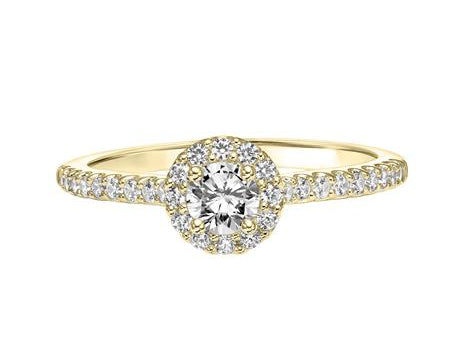 0.63ct Diamond Halo Ring - Yellow Gold