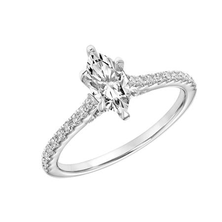 1.07ctw Marquise Diamond Ring GIA - White Gold