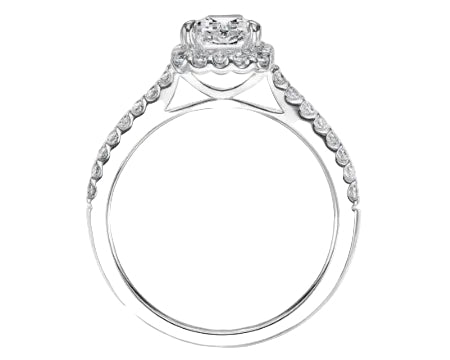 0.96ctw Emerald Cut Diamond Halo Ring - White Gold