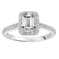 0.96ctw Emerald Cut Diamond Halo Ring - White Gold