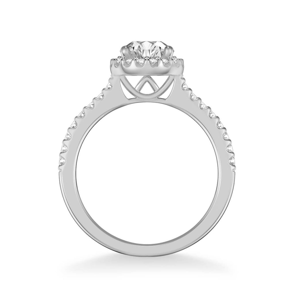 0.72ctw Diamond Halo Ring - White Gold