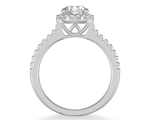 0.72ctw Diamond Halo Ring - White Gold