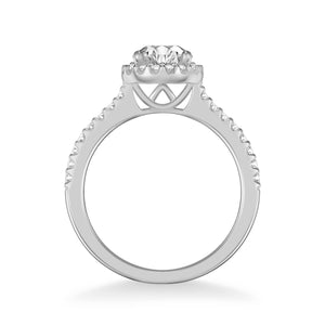0.72ctw Diamond Halo Ring - White Gold