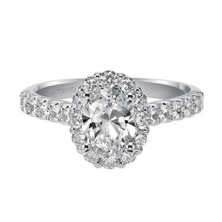1.84ctw Diamond Halo Ring - White Gold