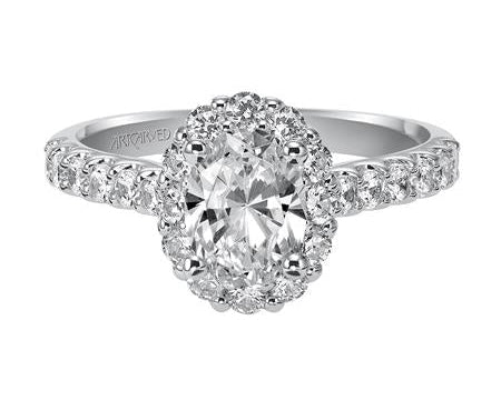 1.84ctw Diamond Halo Ring - White Gold