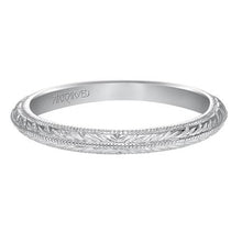 Load image into Gallery viewer, Knife Edge Engraved Band - White Gold
