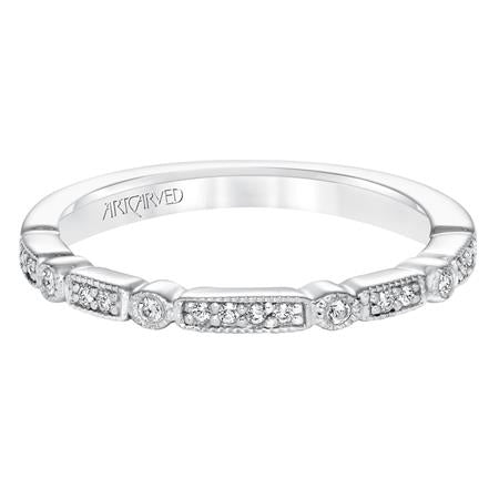 Deco Style Diamond Band - White Gold