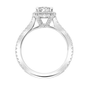 1.70ctw Radiant Cut Diamond Halo Ring GIA - White Gold