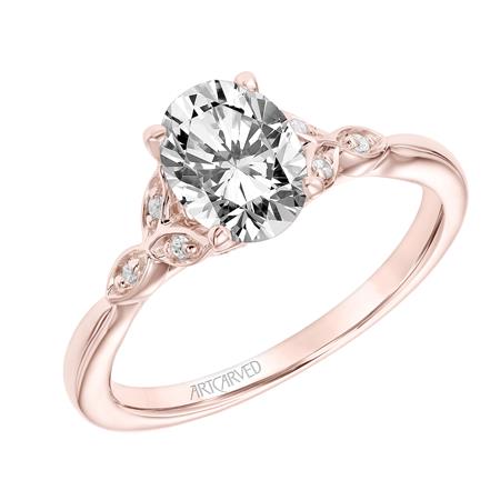 1.11ctw Oval Cut Diamond Ring GIA - Rose Gold