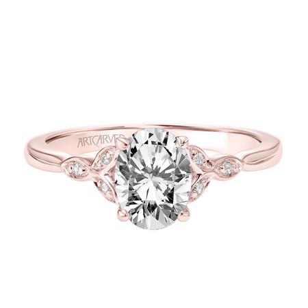 1.11ctw Oval Cut Diamond Ring GIA - Rose Gold