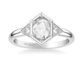 0.56ctw Rose Cut Diamond Deco Style Ring - White Gold