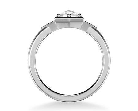 0.56ctw Rose Cut Diamond Deco Style Ring - White Gold