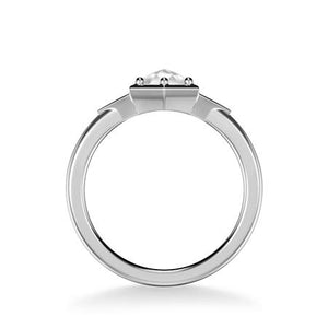 0.56ctw Rose Cut Diamond Deco Style Ring - White Gold