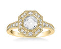 0.78ctw Rose Cut Diamond Art Deco Style Ring - Yellow Gold