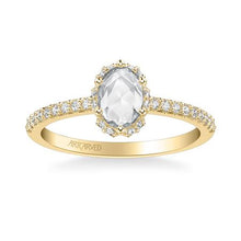 Load image into Gallery viewer, 0.70ctw Rose Cut Diamond Halo Ring - Yellow Gold

