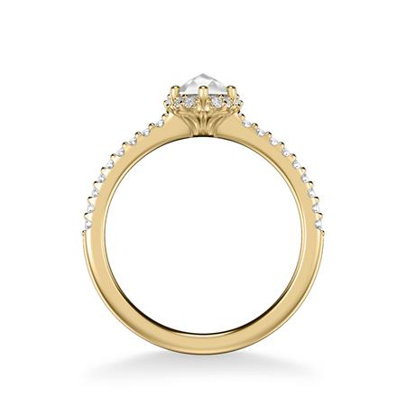 0.70ctw Rose Cut Diamond Halo Ring - Yellow Gold