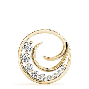 Journey/Wave Large Diamond Pendant - Yellow Gold