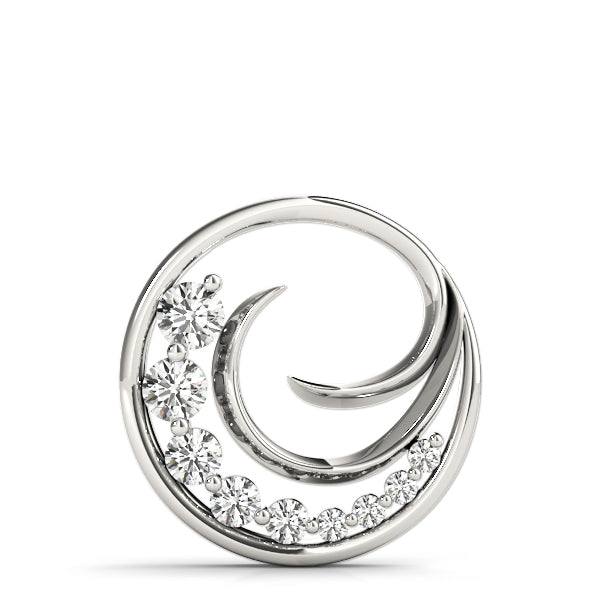 Journey/Wave Diamond Pendant - White Gold