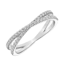 Load image into Gallery viewer, Criss Cross Diamond Band - White Gold
