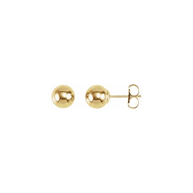 6.0mm Ball Stud Earrings - Yellow Gold
